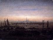 Caspar David Friedrich Greifswald w swietle ksiezyca Spain oil painting artist